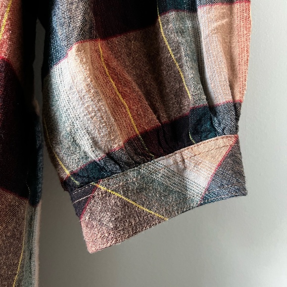 CLOSED Plaid Flannel Shift Dress Fall Comfy Feminine‎ Dark Academia Preppy M - Picture 4 of 9